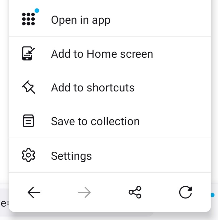 example of the open in app in firefox